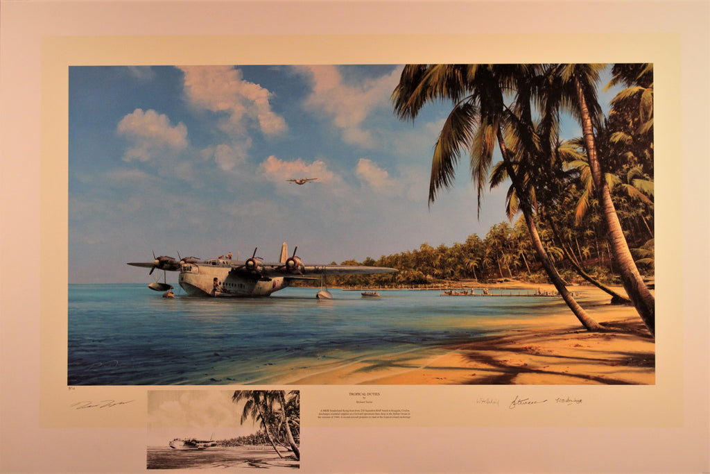 Tropical Duties Salute to the Sunderland by Richard Taylor, double remarque.