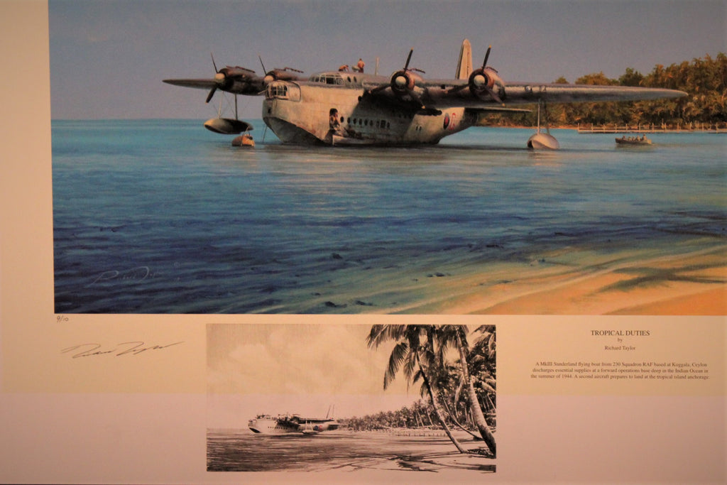 Tropical Duties Salute to the Sunderland by Richard Taylor, double remarque.