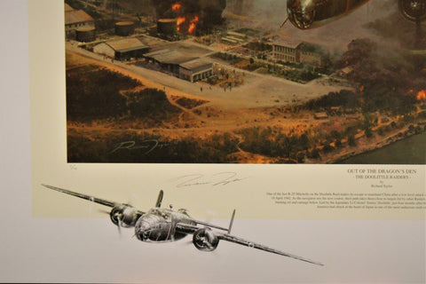 Jimmy Doolittle "Out of the Dragons Den" by Richard Taylor, double remarque