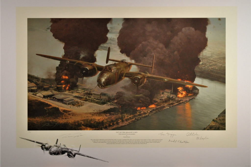 Jimmy Doolittle "Out of the Dragons Den" by Richard Taylor, double remarque