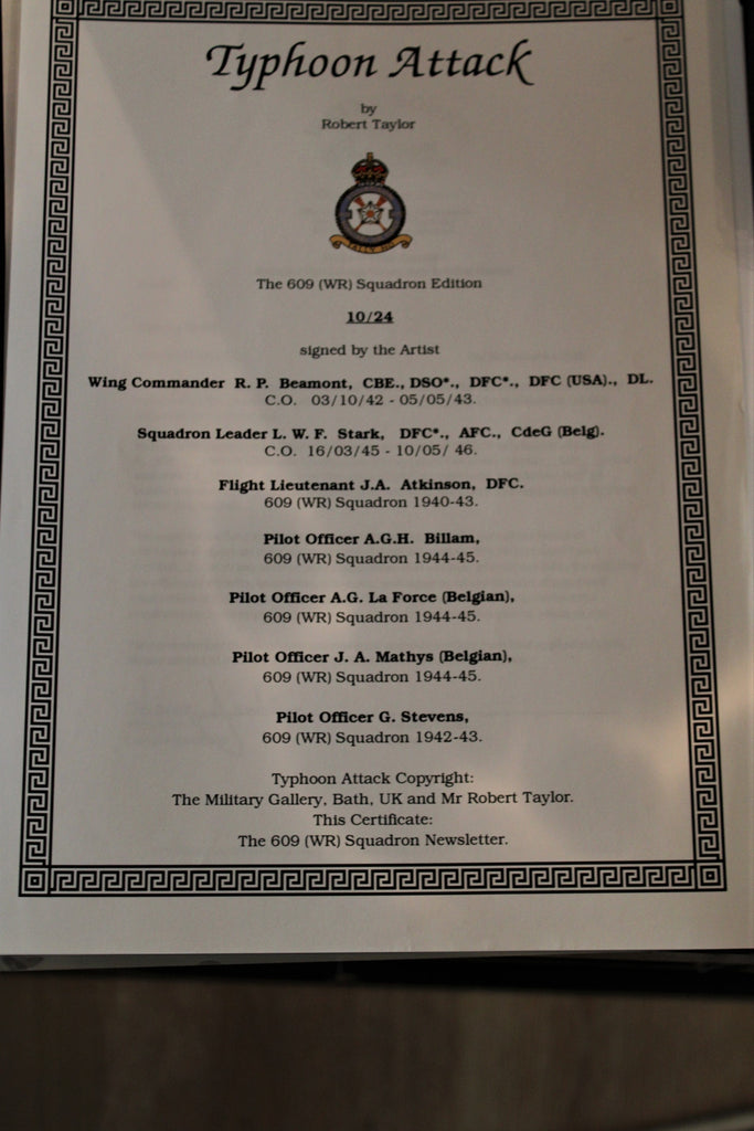 Typhoon Attack by Robert Taylor, rare 609 Squadron Edition