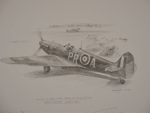 Original Drawing Nicholas Trudgian - George Darley Sq.Leader 609 Squadron Battle of Britain