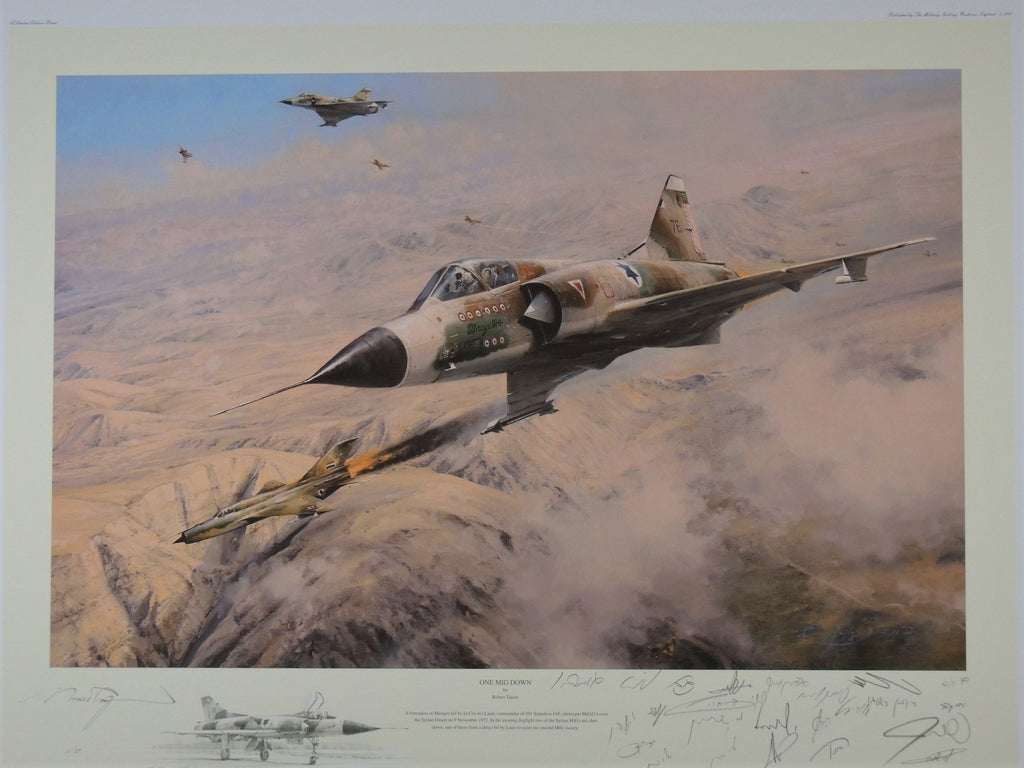 Israel Airforce (IAF) matching two print set of remarqued prints by Robert Taylor