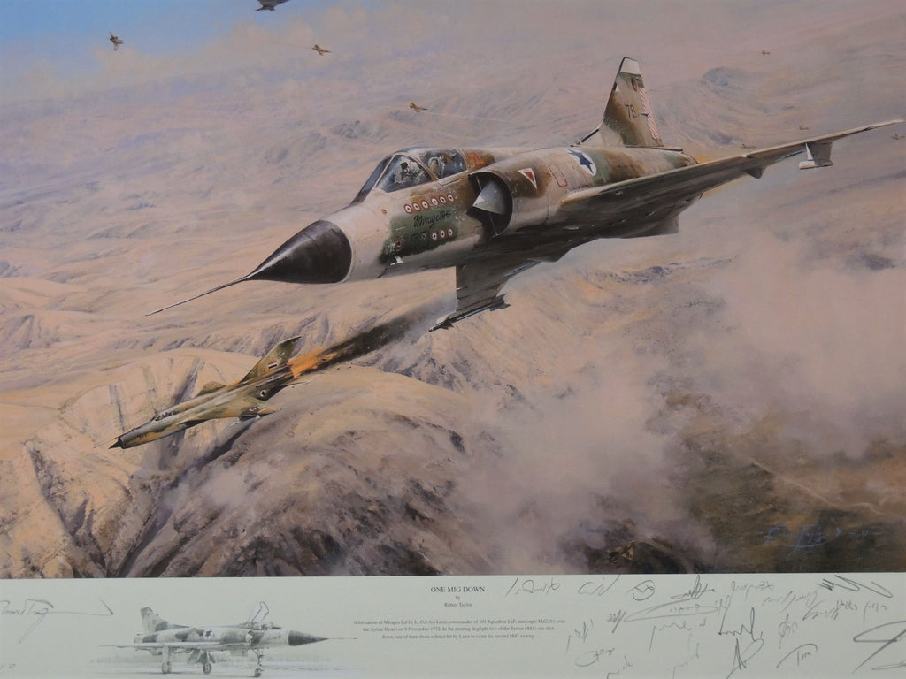 Israel Airforce (IAF) matching two print set of remarqued prints by Robert Taylor