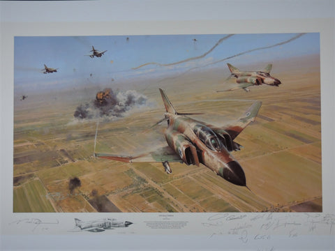 Israel Airforce (IAF) matching two print set of remarqued prints by Robert Taylor