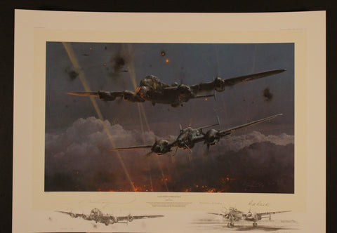 Lancaster Under Attack Large remarque by Robert Taylor