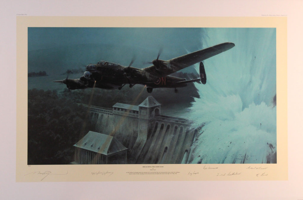 Breaching the Eder Dam by Robert Taylor, Tribute Edition with Original Pencil Drawing